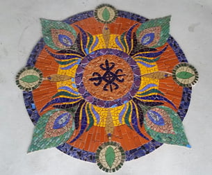 A colorful mosaic mandala.