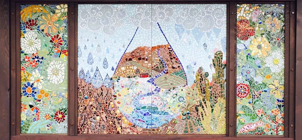 Completed water is life mosaic mural.