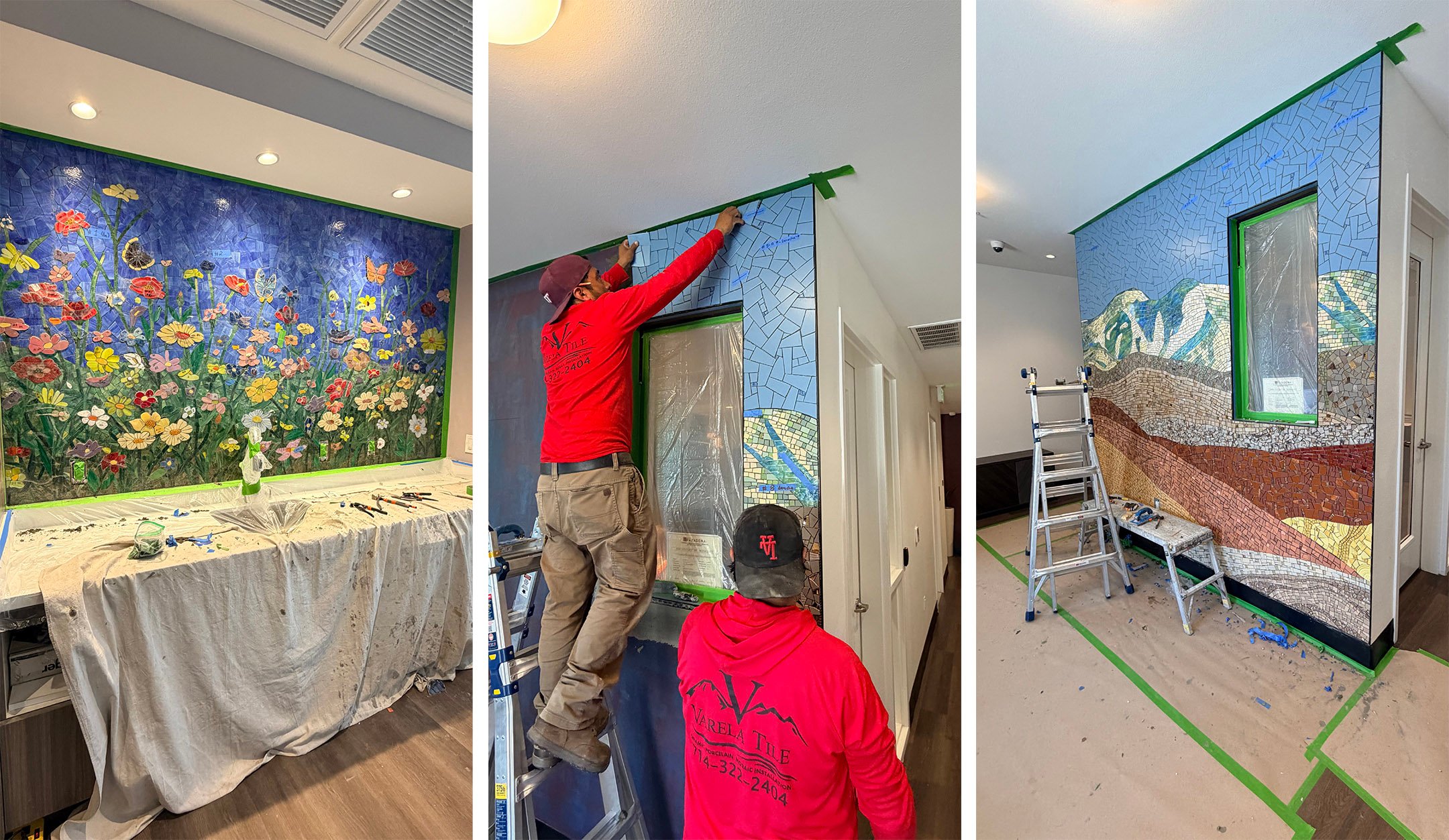 Mosaic mural installation details