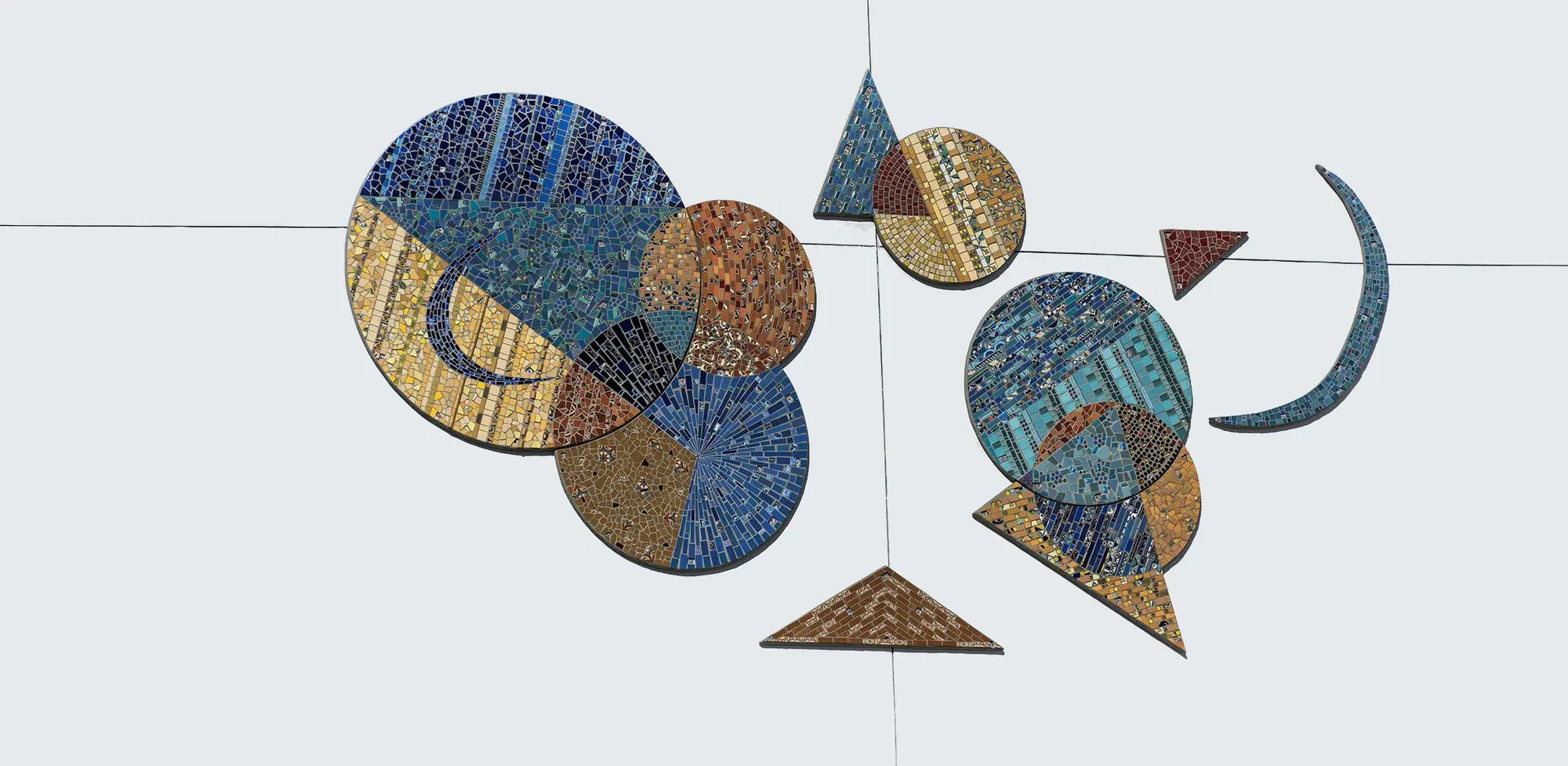 The completed silver star mosaic.